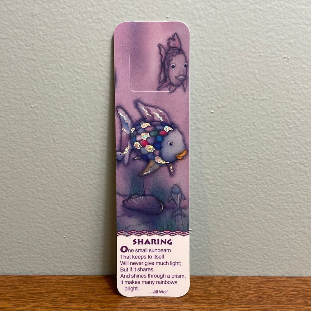 Vintage 1992 Rainbow Fish Bookmark “Sharing”